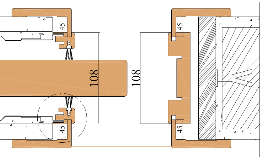 PAIL PORTE -  Telaio Porta LACCATA LATTE 9010 - LINEA per scorrevole in listellare - col. LACCATO LATTE 9010 - l x h x sp 1000 X 2100 X 108 - mano DX - SX - note TRAVERSO DA PORTARE A MISURA