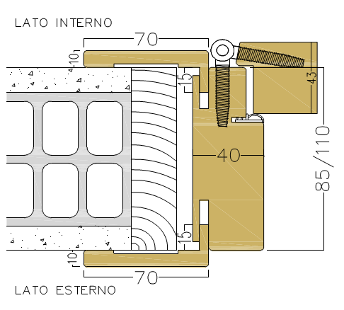 PAIL PORTE -  Telaio Porta LN BIANCO LISCIO coppia di montantanti in listellare - col. BIANCO LISCIO - l x h x sp 2100 X 40 X 110 - mano DX - SX - note PER TELAIO STANDARD