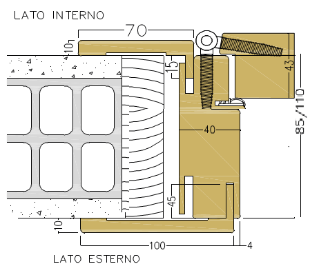 PAIL PORTE -  Telaio Porta MS BIANCO FRASSINO per battente in listellare - col. BIANCO FRASSINO - l x h x sp 750 X 2100 X 108 - mano DX - SX - note MOSTRE 70 INT - 100 EST