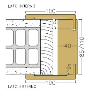 PAIL PORTE - Asta Telaio Porta LN BIANCO LISCIO stipite a giorno in listellare - col. BIANCO LISCIO - l x h x sp 2170 X 108 - mano DX - SX - note TIPO 1 - SOLO 1 PZ - SENZA COPRIFILI