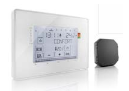 SOMFY -  Termostato per riscaldamento controllato - nome CABLATO - info SPECIFCO PER TAHOMA DIN-RAIL. SCHERMO TOUCHSCREEN. PUÒ GESTIRE FNO A 4 ZONE.