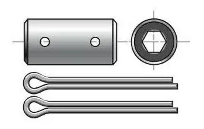 SOMFY -  Supporto MANICOTTO motore - info PROLUNGA PERNO ESAGONALE DA 7