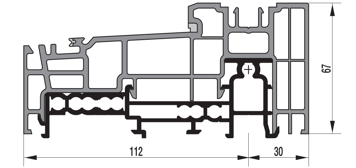 GU-ITALIA -  Soglia THERMOSTEP per alzante scorrevole con taglio termico - mat. VETRORESINA - col. GRIGIO - dimensioni 3300