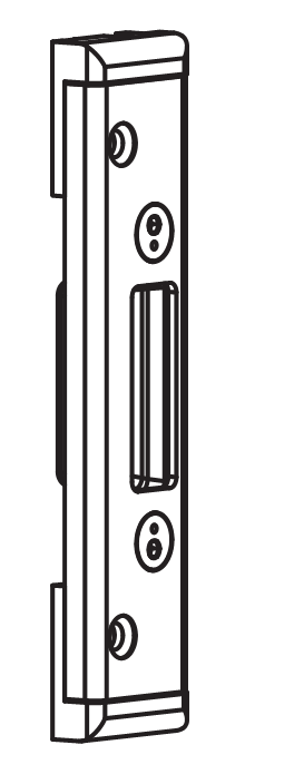 GU-ITALIA -  Incontro SECURY MR2 registrabile per serramenti in pvc per catenaccio - col. ARGENTO - aria 12 - frontale 26 X 8 - mano SX