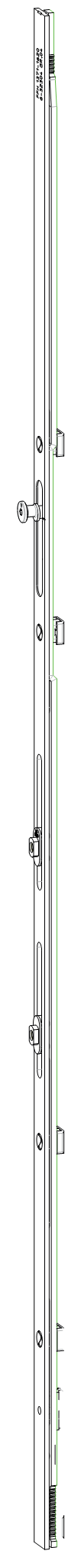 GU-ITALIA -  Cremonese GU-966 per complanare parallelo altezza maniglia fissa prolungabile senza dss - gr / dim. 1090 - alt. man. 600 - lbb/hbb 1371 - 1620