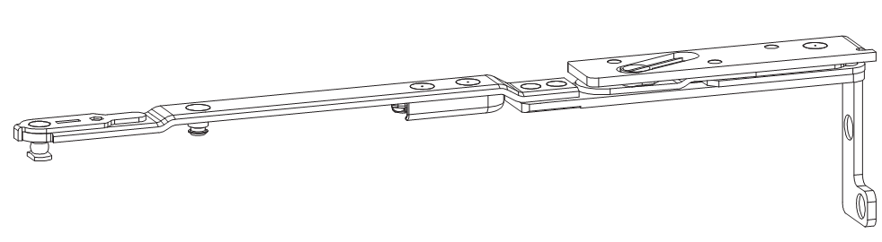 GU-ITALIA -  Forbice UNI-JET-S CONCEALED anta ribalta parte braccio articolazione con cerniera a scomparsa - interasse 13 - lbb 400 - 750 - battuta 30 X 8 - mano DX