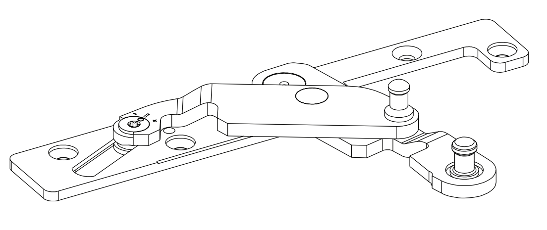 GU-ITALIA -  Cerniera UNI-JET-S CONCEALED angolare anta e ribalta legno 3 ante - interasse 9 - 13 - mano SX