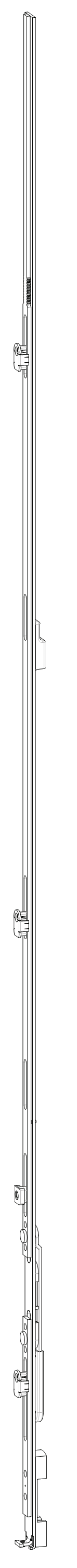GU-ITALIA -  Catenaccio UNI-JET asta a leva altezza maniglia fissa per seconda anta - gr / dim. 1440 - alt. man. LEVA ZH - lbb/hbb 1351 - 1600