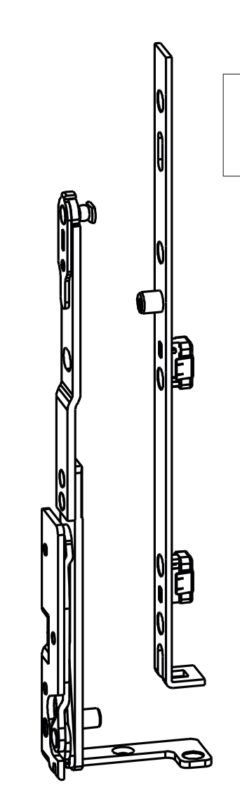 GU-ITALIA -  Forbice UNI-JET-S CONCEALED anta a bandiera per serramenti in pvc finta articolazione per seconda anta - aria 12 - interasse 13 - mano SX