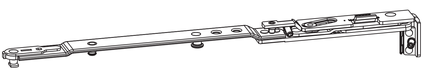 GU-ITALIA -  Forbice ALU-JET anta ribalta completa perte anta e telaio - gruppo / dimensioni 610 - lbb 801-1600 - mano DX