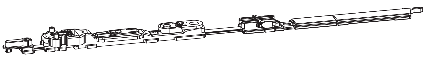 GU-ITALIA -  Forbice ALU-JET anta ribalta corpo guida parte anta - gruppo / dimensioni 610 - lbb 801-1600 - mano DX