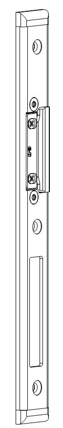 GU-ITALIA -  Incontro SECURY AUTOMATIC registrabile per scrocco e catenaccio - col. ARGENTO - aria 12 - frontale 24 X 8 - interasse 13 - dim. 233 X 24 X 6/6 - mano DX