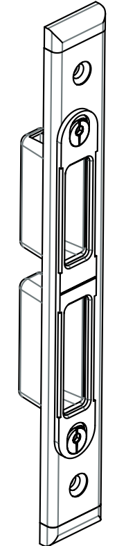 GU-ITALIA -  Incontro SECURY DR registrabile per gancio - col. ARGENTO - aria 12 - frontale 24 X 8 - interasse 13 - dim. 200 X 20 X 8