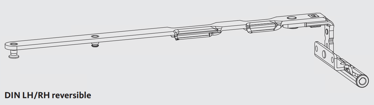 GU-ITALIA -  Forbice UNI-JET M anta ribalta parte braccio articolazione con bandella - interasse 13 - lbb 280-500 - battuta 18 - mano DX - SX