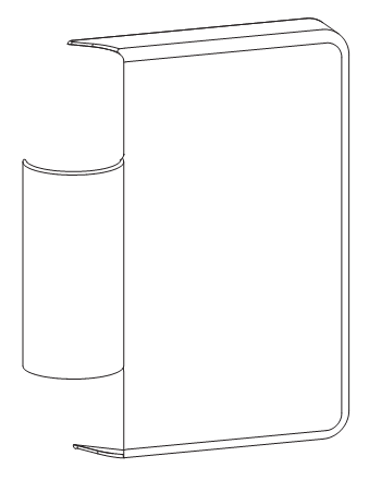 GU-ITALIA -  Copertura GU 922 - 925 ad applicare cerniera scorrevole a libro - col. BIANCO RAL 9016 - b mm 40