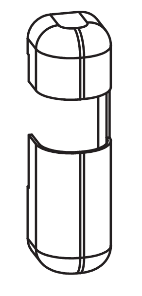 GU-ITALIA -  Copertura UNI-JET M ad applicare supporto cerniera parte anta - mat. PVC - col. ARGENTO - note DX - dimensioni M 20/12