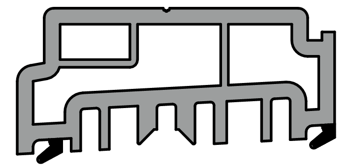 GU-ITALIA -  Profilo THERMOSTEP per sovrapporta - col. ARGENTO - lunghezza 1500