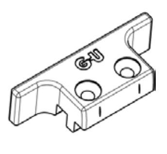 GU-ITALIA -  Incontro UNI-JET D per serramenti in pvc dispositivo di sicurezza sollevamento - dss - col. ARGENTO - aria 12 - frontale 18 X 20 - interasse 13 - dim. PER SECONDO PROFILO