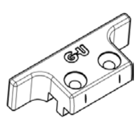 GU-ITALIA -  Incontro UNI-JET D per serramenti in pvc dispositivo di sicurezza sollevamento - dss - col. ARGENTO - aria 12 - frontale 20 X 20 - interasse 13