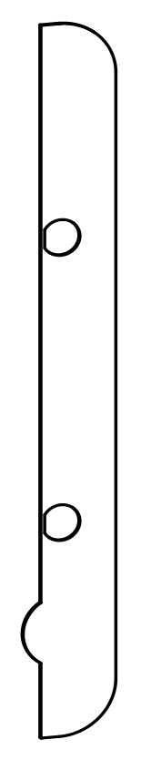 GU-ITALIA -  Piastra HS 934 - 937 antieffrazione per cremonese - mat. ACCIAIO - note ANTITRAPANO - dimensioni E 27,5