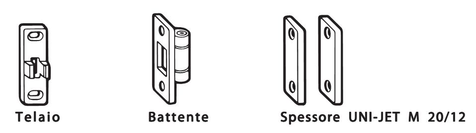 GU-ITALIA -  Freno UNI-JET d'arresto per battente - col. ARGENTO - note CON SORMONTO 90° - info PER PVC