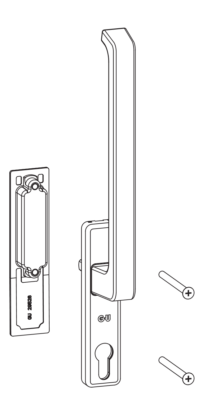 GU-ITALIA -  Maniglione Alzante DIRIGENT scorrevole hs singolo con placca foro yale - col. BIANCO RAL 9010