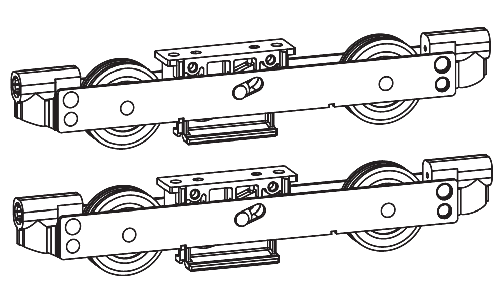 GU-ITALIA -  Carrello HS 934 - 937 per alzante scorrevole tandem confezione kit supplementare - col. ARGENTO - note FINO A 400 KG