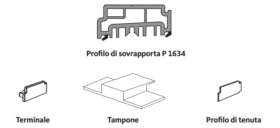 GU-ITALIA -  Profilo FLATSTEP 222 confezione profilo sovrapporta con accessori - col. ARGENTO - lunghezza 0 - 3300