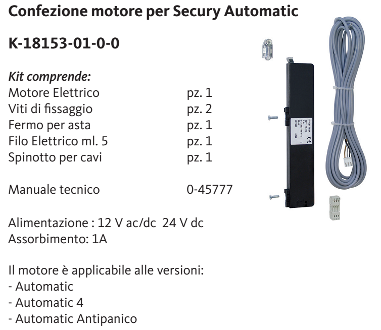 GU-ITALIA -  Motore SECURY AUTOMATIC ad incasso kit per serratura automatica