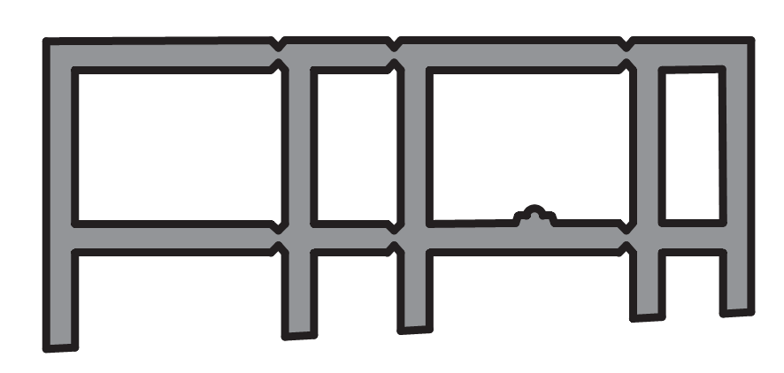 GU-ITALIA -  Profilo FLATSTEP 167.5 intermedio per sovrapporta - col. ARGENTO - lunghezza 3300 - lb 0 - 3300