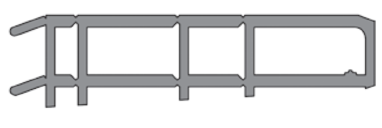 GU-ITALIA -  Profilo FLATSTEP 222 intermedio per sovrapporta - col. ARGENTO - lunghezza 1500 - lb 0 - 1450