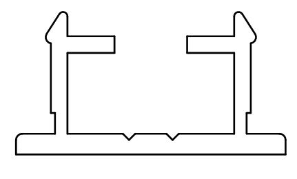 GU-ITALIA -  Profilo HS 934 - 937 coprivite per listello di tenuta intermedio - col. ARGENTO - lunghezza 3000 - lb 0 - 3000