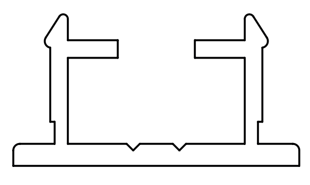 GU-ITALIA -  Profilo HS 934 - 937 coprivite per listello di tenuta intermedio - col. BIANCO RAL 9016 - lunghezza 3000 - lb 0 - 3000