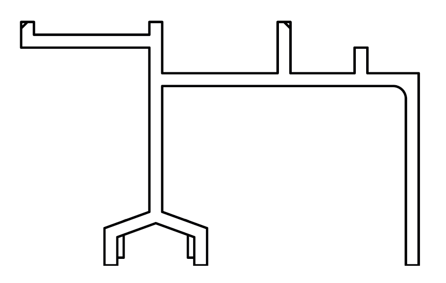 GU-ITALIA -  Binario HS 934 - 937 di scorrimento guida superiore - col. GRIGIO - lunghezza 3300 - lb 1450