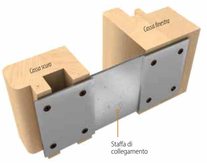 BETTIO -  Giunto BETTIO staffa di collegamento per zanzariera - mat. ALLUMINIO - col. ARGENTO - dimensioni 131 X 64