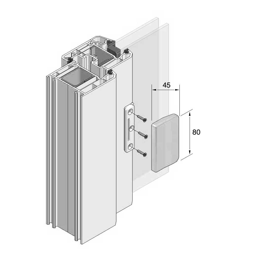 GKG -  Maniglietta SIE ad applicare singola per porta balcone - col. BIANCO RAL 9016