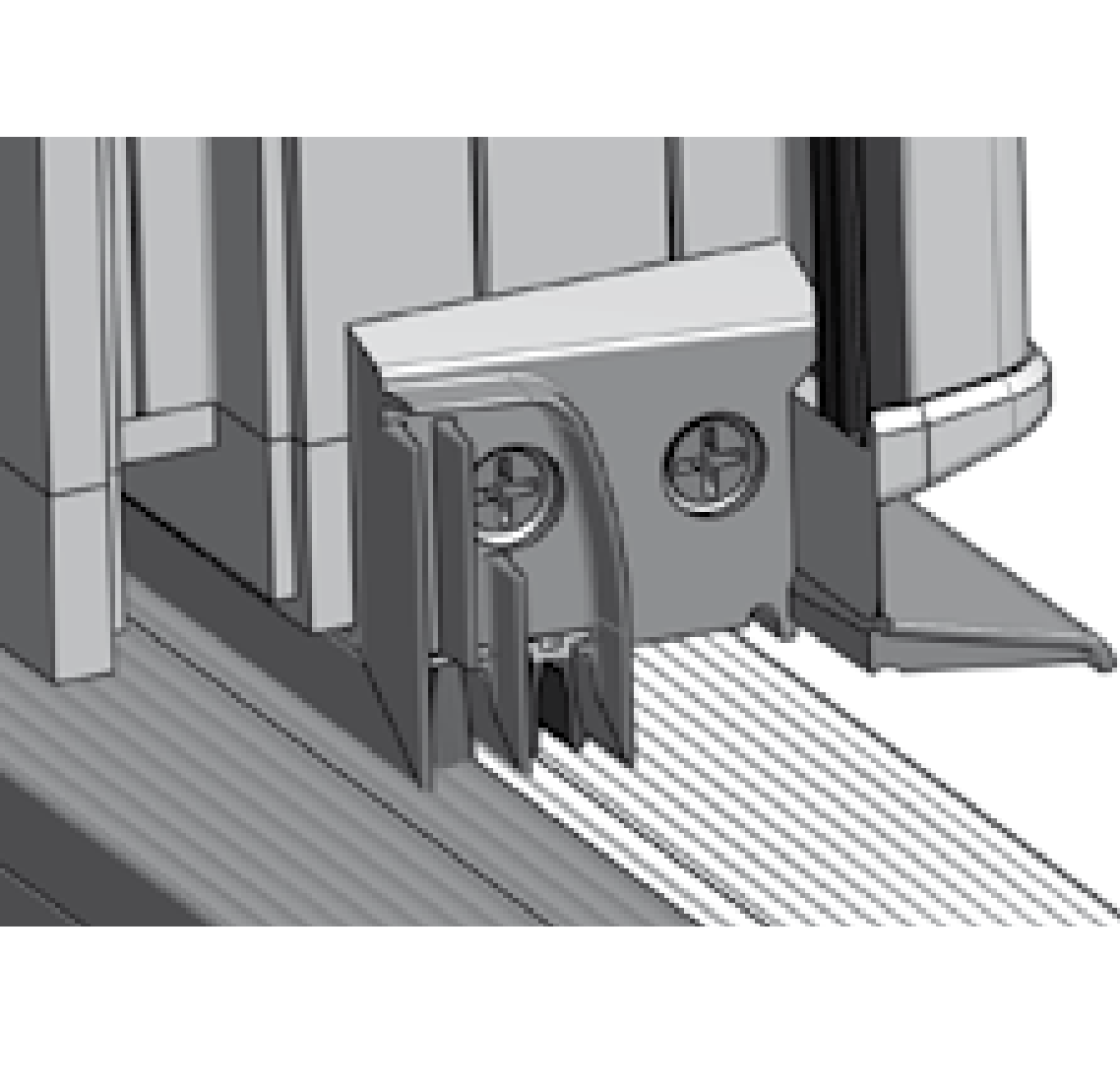 GKG -  Tappo STK terminale per serramenti in pvc per goccialatoio anta centrale - a mm SX