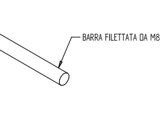 Barra Filettata TIRANTE m8 - note M8 - dimensioni 3000