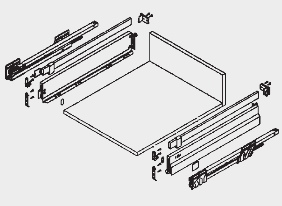 GRASS -  Guida Per Cassetto NOVA PRO CLASSIC kit cassetto ad estrazione totale - lun. 500 - regolazione MOD 900