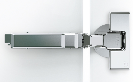 GRASS -  Cerniera TIOMOS TS regolabile con sormonto ad incasso per mobili senza basetta di montaggio - apertura/altezza 95° - sormonto 9 - SEMI SORMONTO - altezza tazza PIEGATURA A GOMITO 9,5