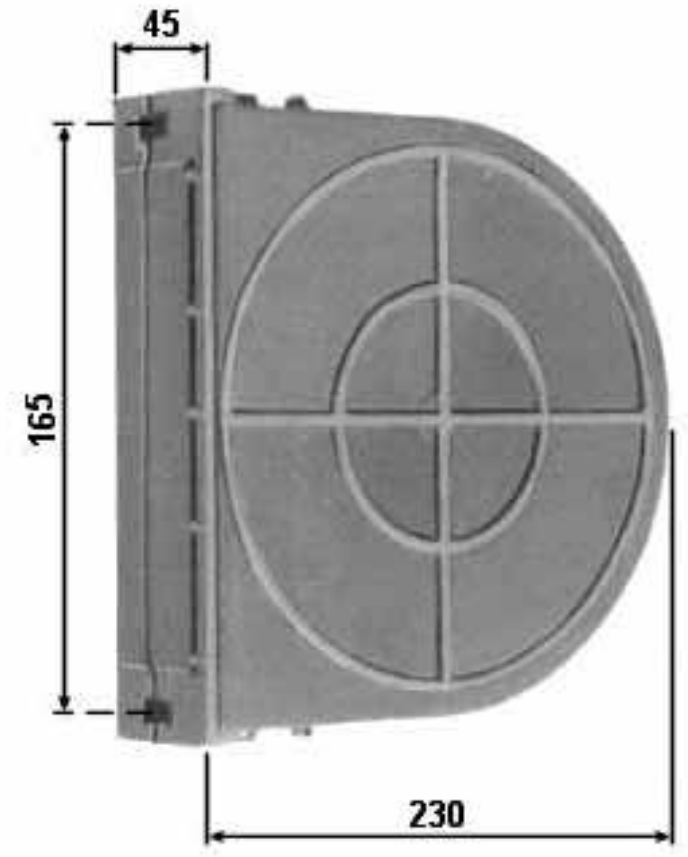Cassetta STAFER porta avvolgitore per tapperella - mat. PVC - dimensioni MT 12 / 165