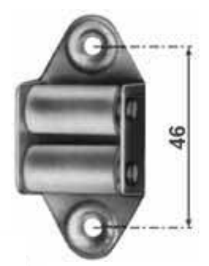 Rullo STAFER guidacinghia scorricinghia verticale - mat. ALLUMINIO - col. INOX - note I = 46