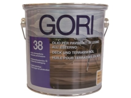 GORI -  Olio GORI 38 rigenerante per manutenzione per tutti i tipi di legno per pavimenti all'esterno - col. INCOLORE - TRASPARENTE - q.ta 2,5 L