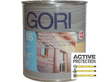 GORI -  Fondo GORI 66 curativo riempitivo e preventivo a sovente per tutti i tipi di legno per esterni ed interni - col. CASTAGNO 7806 - q.ta 5 L