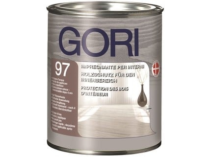 GORI -  Impregnante GORI 97 curativo e preventivo a base d'acqua per tutti i tipi di legno all'interno - col. INCOLORE - TRASPARENTE - q.ta 0,75 L