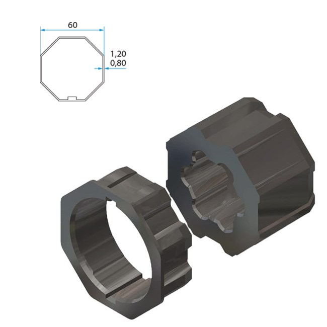 Corona ADATTATORI ottagonale adattatore per tende o tapparelle - ø operatore 60