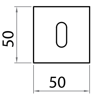 GHIDINI -  Bocchetta GIOIA quadra foro patent - mat. OTTONE - col. OCS-M18 - OTTONE CROMO SATINATO - dimensioni 50 X 50