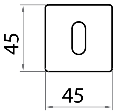 GHIDINI -  Bocchetta GIOIA quadra foro patent - mat. OTTONE - col. OCL-M4 - OTTONE CROMO LUCIDO - dimensioni 45 X 45