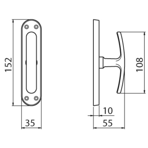 GHIDINI -  Martellina ELBA a croce q7 e senza movimento - mat. OTTONE - col. OLV-M1 - OTTONE LUCIDO VERNICIATO - sporg. quadro 40