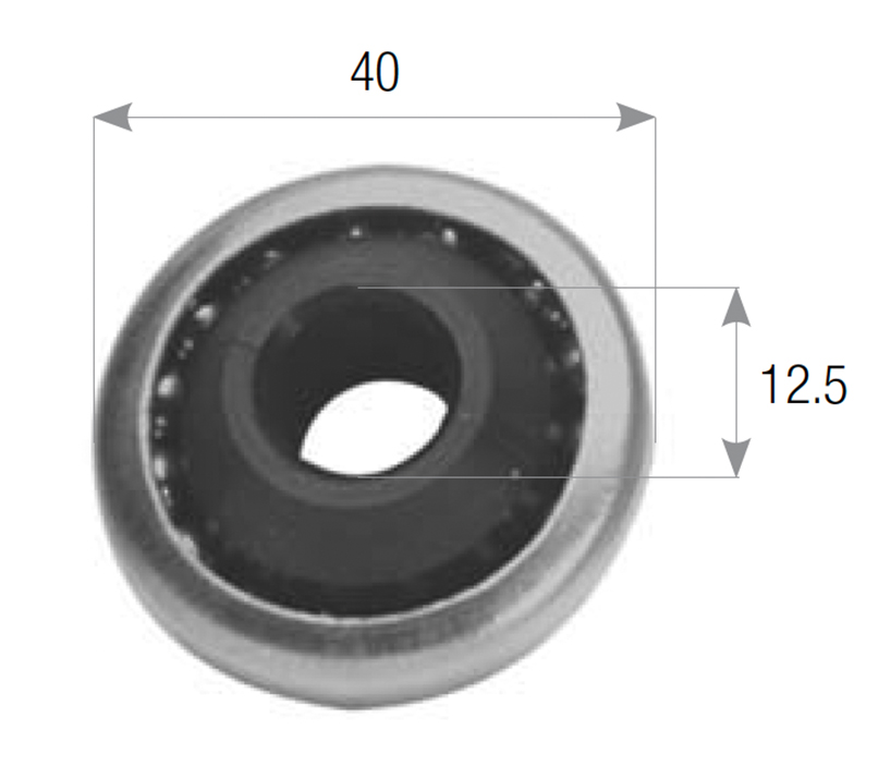 Cuscinetto TAPPARELLA con boccola per tapparella - mat. NYLON - dimensioni Ø 40 - Ø 12 - info CUSCINETTO IN NYLON Ø 40MM, FORO INTERNO Ø 12MM